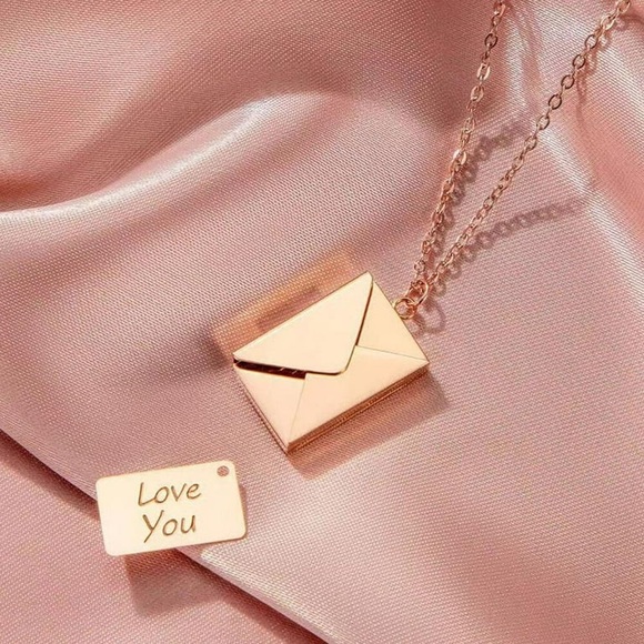 other Jewelry - Rose Gold Love Letter Envelope Pendant Necklace